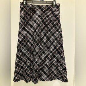 Dress Barn Black, Pink and White Multicolor Tweed Midi Skirt Size 6
